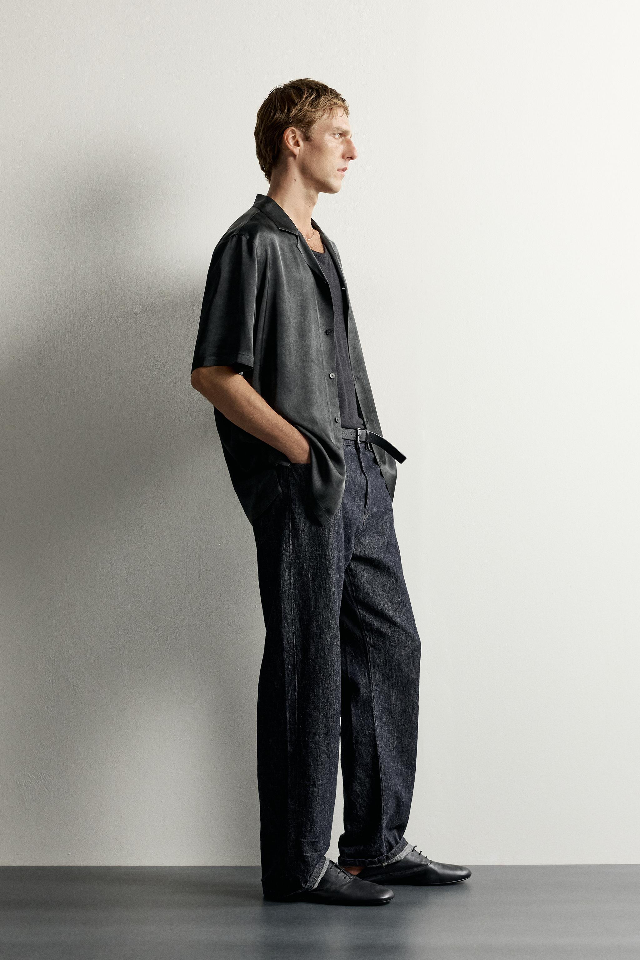CHEMISE SATINÉE À IMPRIMÉ EFFET DÉLAVÉ
