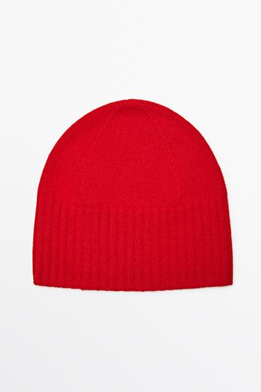 Wool and cashmere knit beanie — Red 1