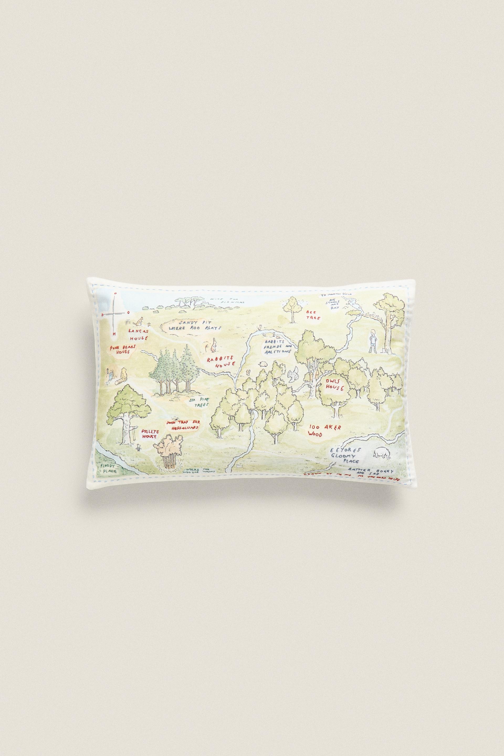 CHILDREN’S WINNIE THE POOH MAP THROW PILLOW COVER Multicolored ZARA