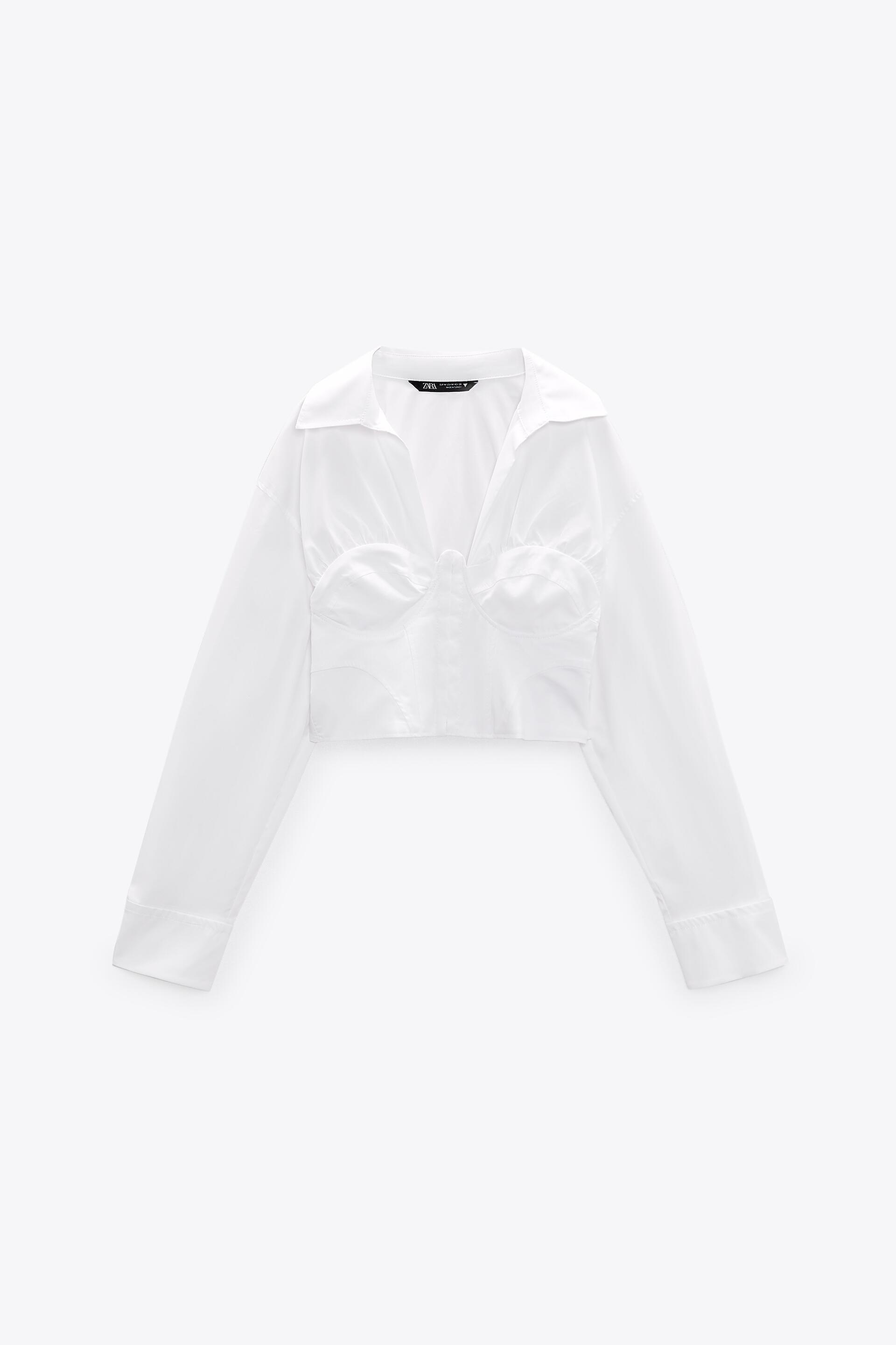 Zara Corset Style Poplin purchases Shirt