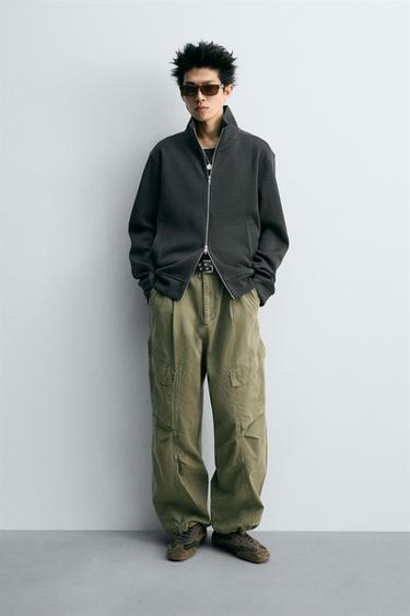 インターロック リブジャケットカーボングレーZaraのインターロック リブジャケット - カーボングレー 