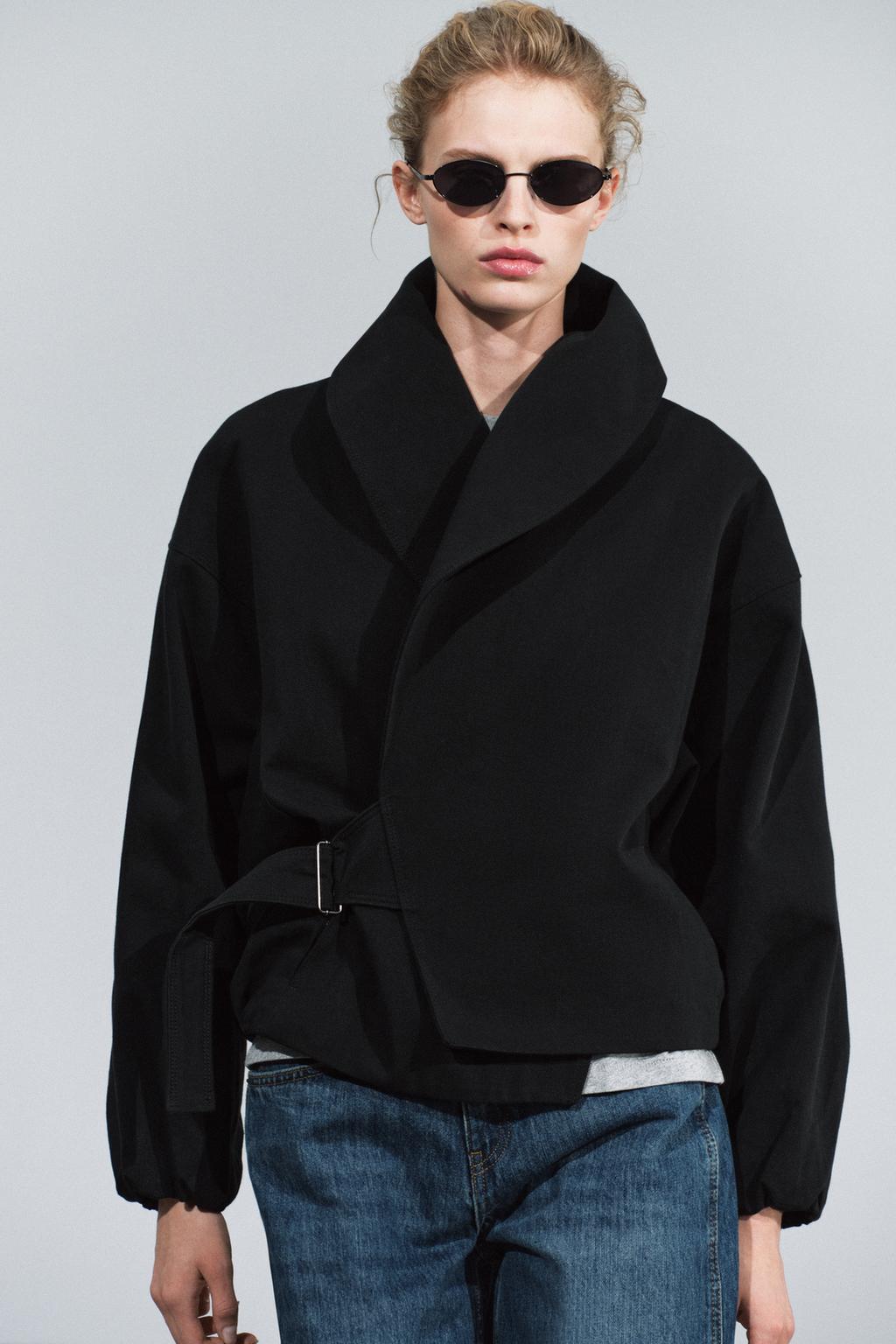 ZW COLLECTION BUCKLE CROPPED JACKET