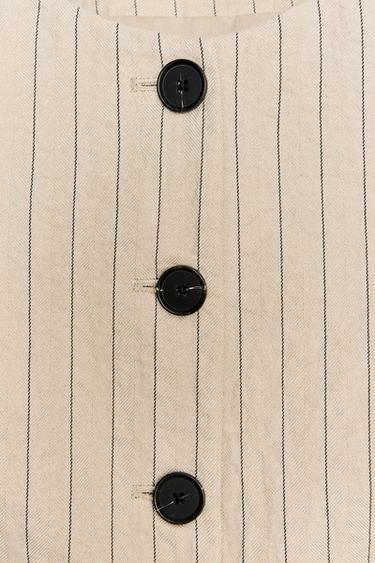 GILET COURT RAYÉ - Sable de Zara - Image 8