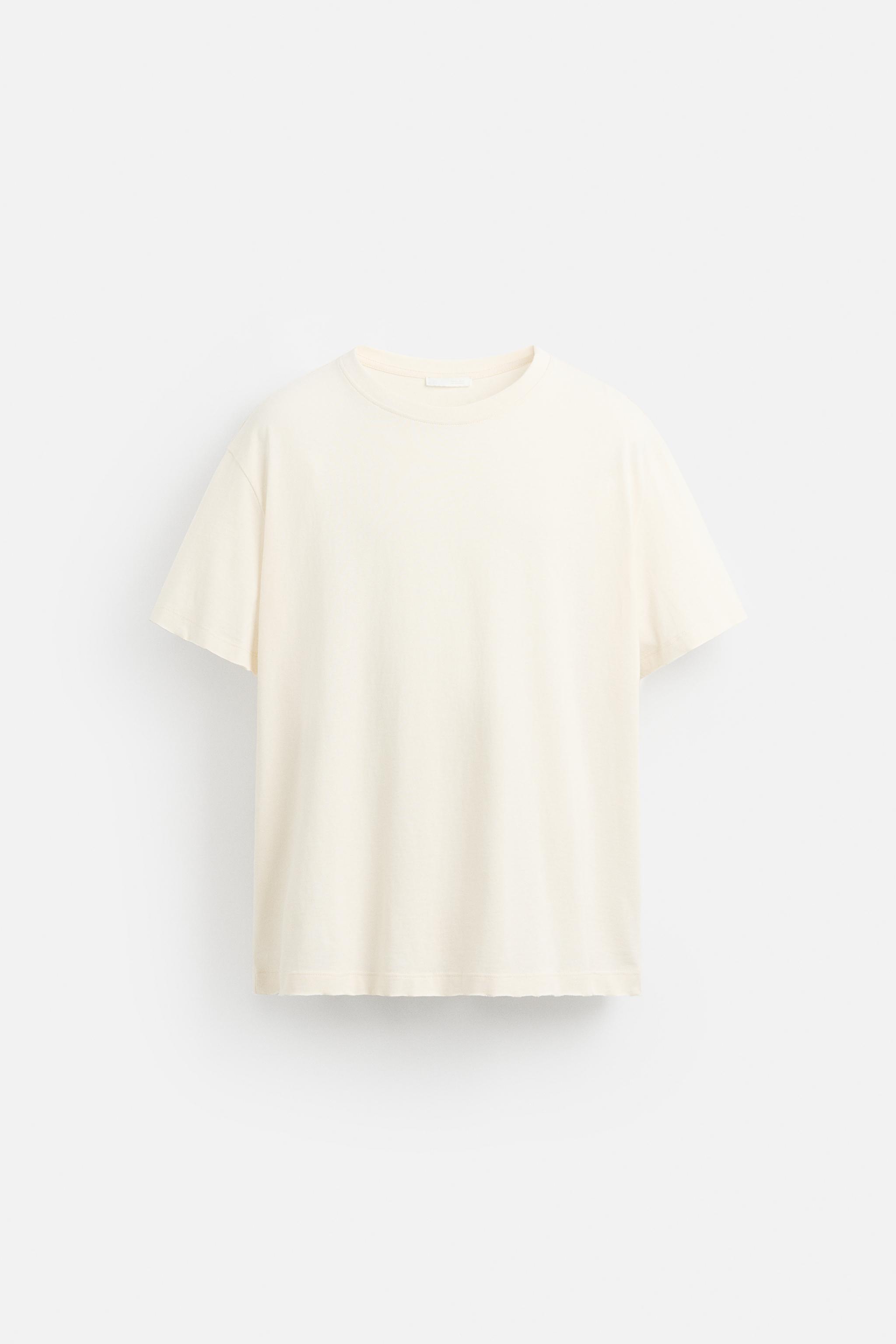 IRREGULAR TEXTURED T-SHIRT - Oyster-white | ZARA United States