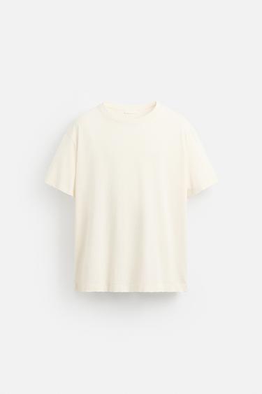 IRREGULAR TEXTURE T-SHIRT - Oyster-white by Zara - Image 6
