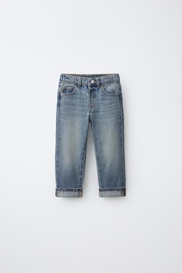 JEANS STRAIGHT PESPONTOS - Azul da Zara