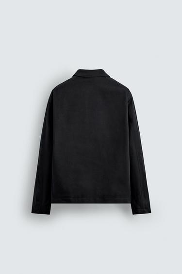 TWILL TEXTURED OVERSHIRT - Navy blue by Zara - Image 7