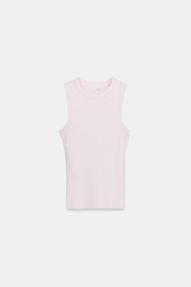 РИПСЕН ТОП С ПРЕЗРАМКИ - Пастелнорозов от Zara