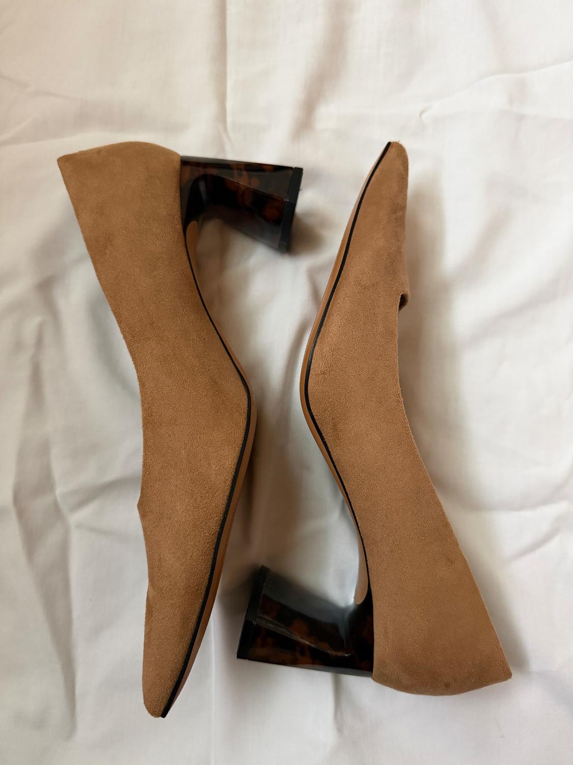 WOMANS NUDE LEOPARD BLOCK HEELS - Image 2