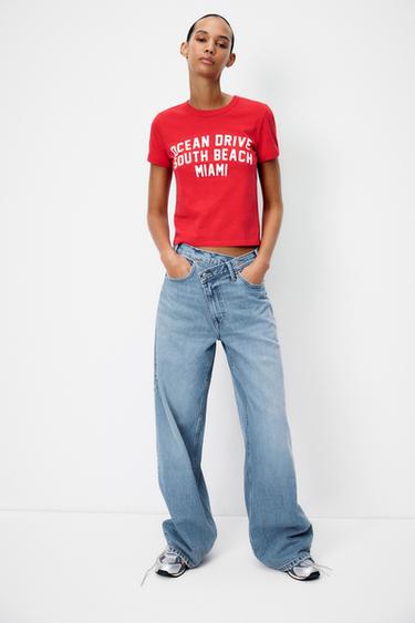 TRF HIGH-WAIST WIDE-LEG JEANS - Blue by Zara - Image 0
