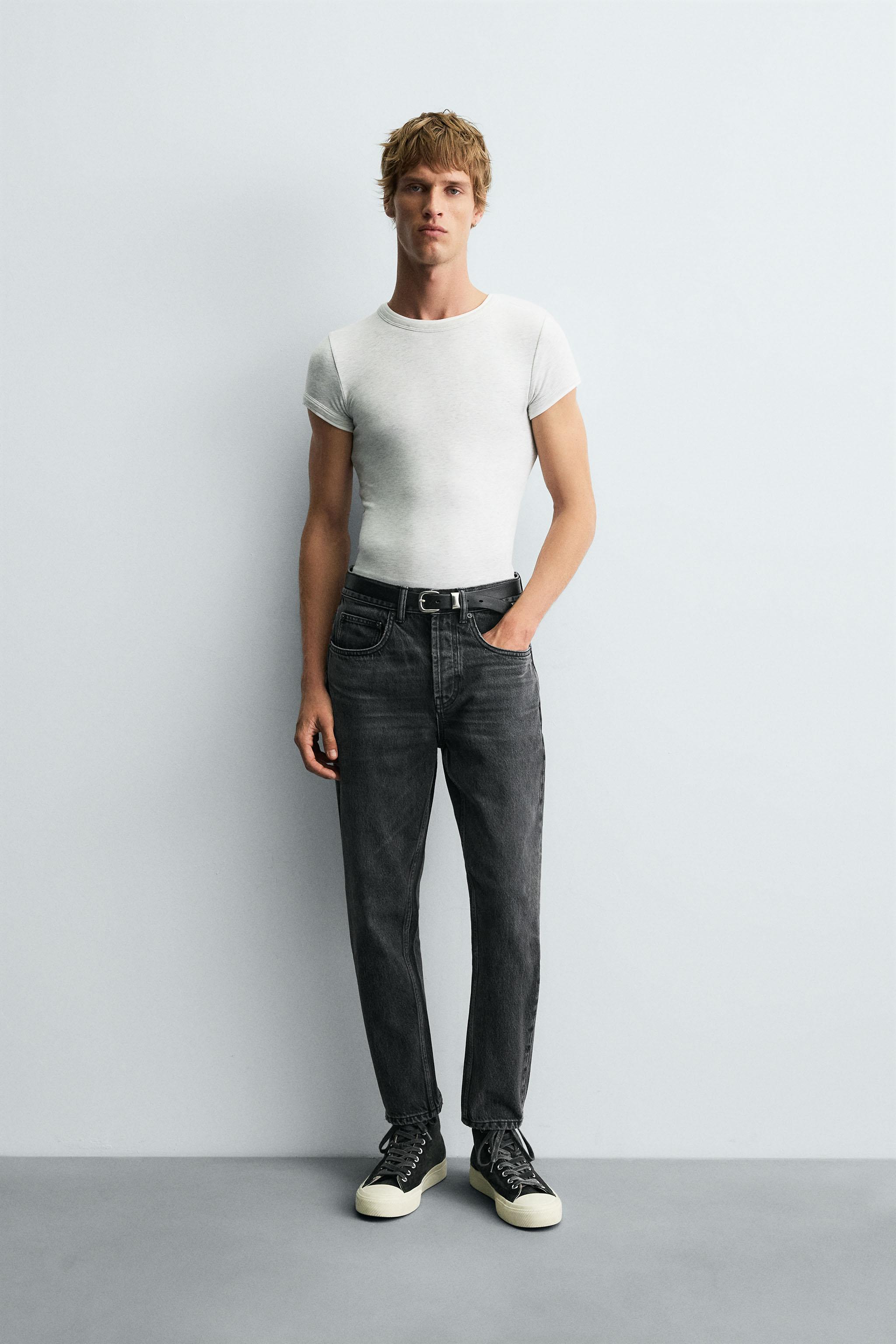 SLIM CROPPED FIT JEANS - Light blue | ZARA United States
