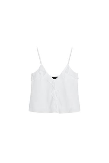 RUFFLED TOP - White by Zara - Image 0