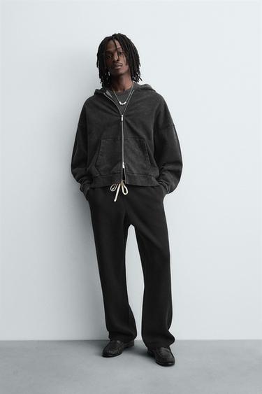TEXTURED KNIT TROUSERS - أسود الخاص بـ Zara