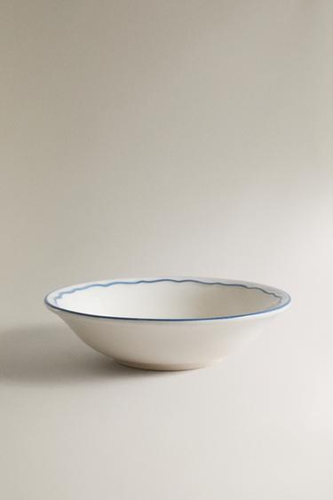 EARTHENWARE BOWL WITH WAVY RIM - Blue by Zara - Image 0
