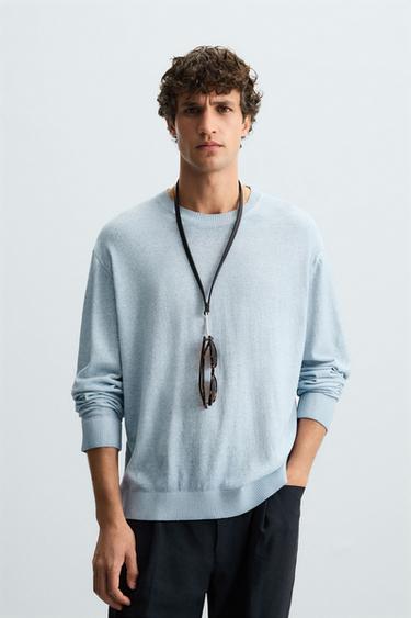 Zara WASHED EFFECT SWEATER - Bluish