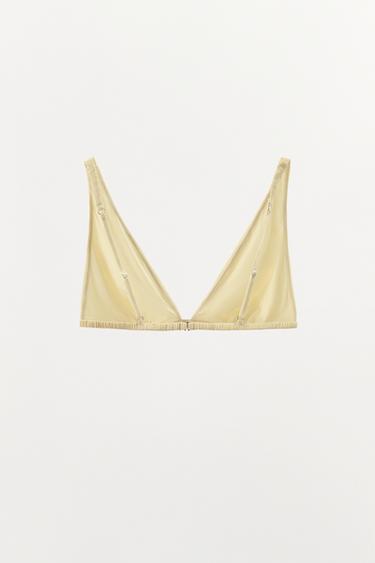 SILK BLEND TRIANGLE BRA - Yellow by Zara - Image 5