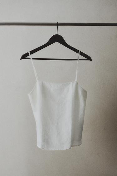 LINEN TOP - Ecru by Zara - Image 4