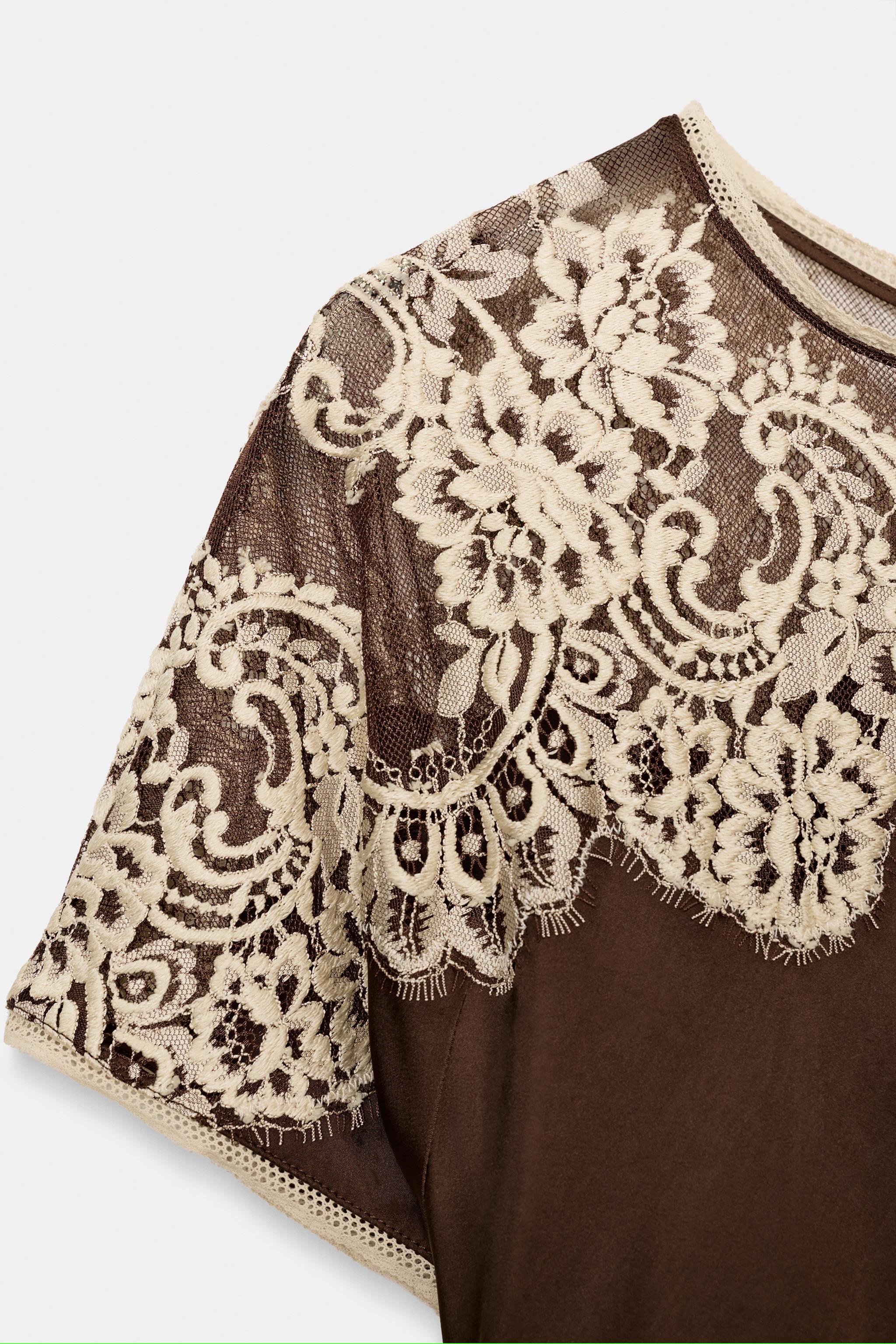 SATIN LACE DRESS ZW COLLECTION LIMITED EDITION