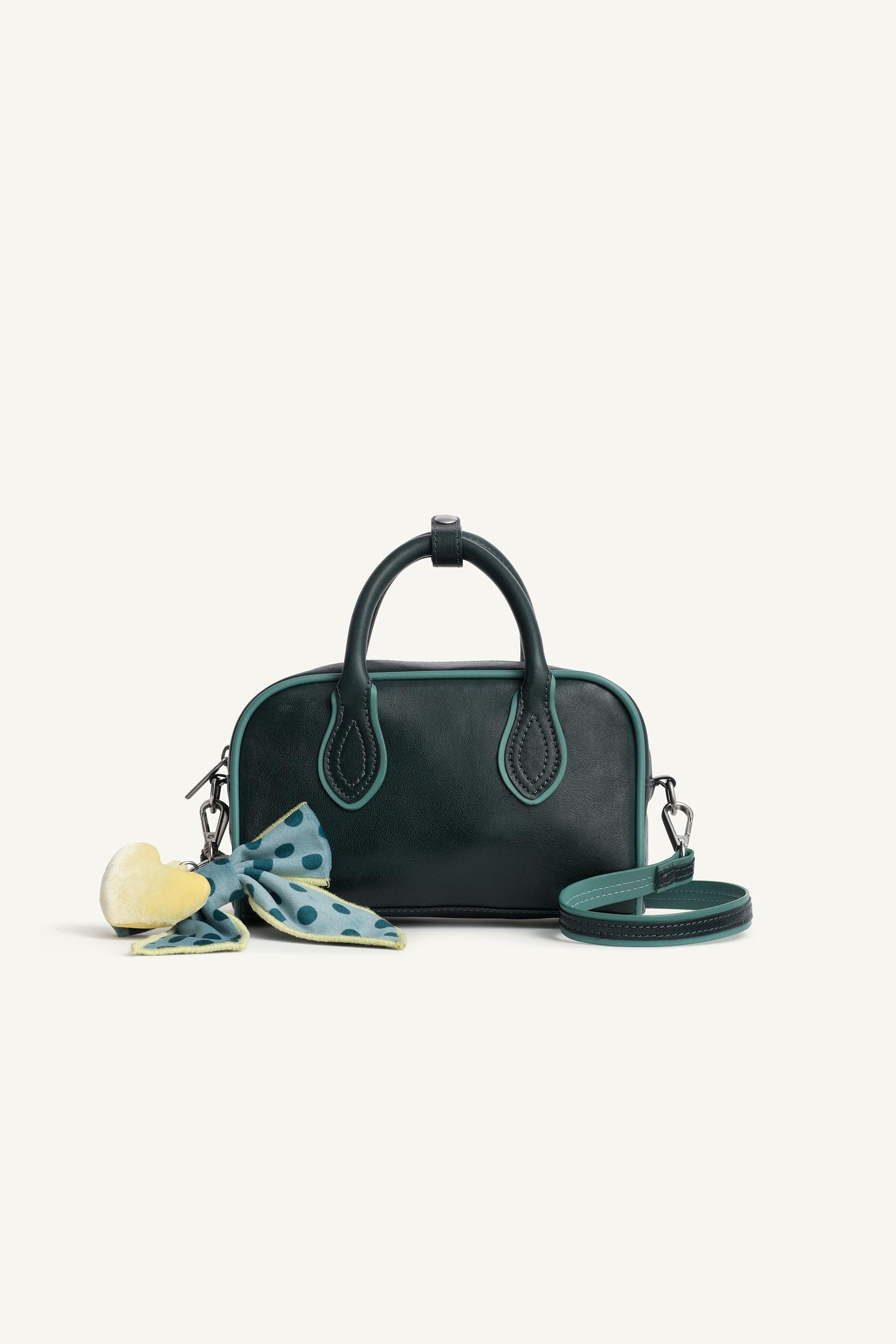 Детская сумка Zara Limited Edition Leather Charm, цвет: Зелёный — фото 3