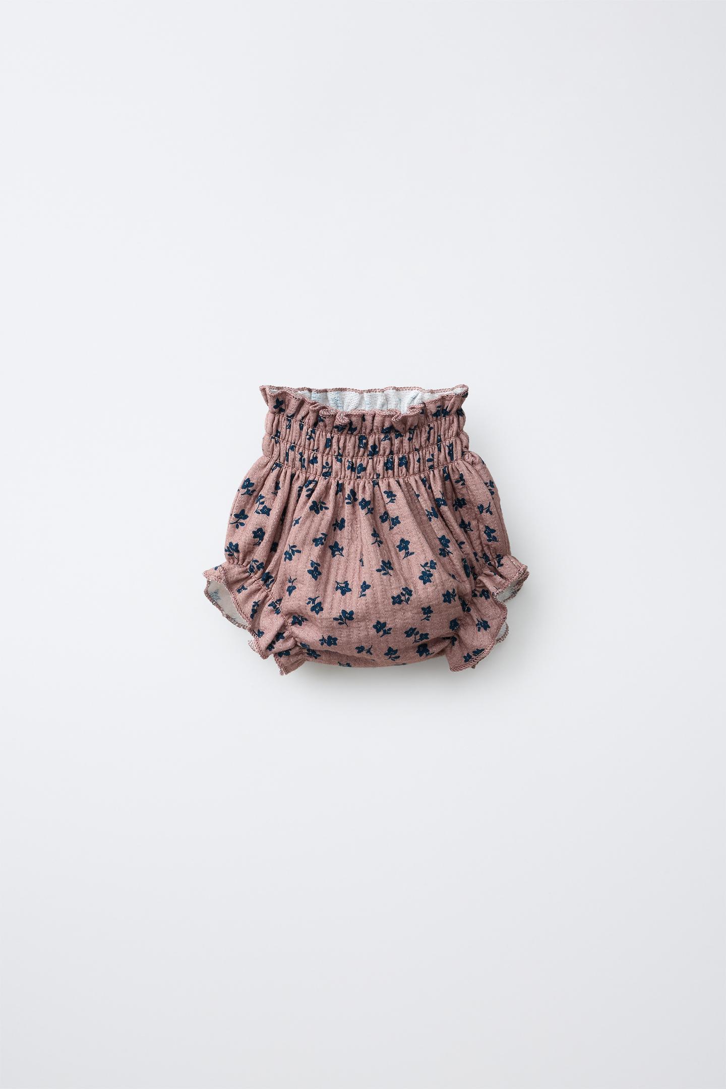 Трусы-брифы для детей, цветочный принт — Zara, цвет: Пыльный розовый