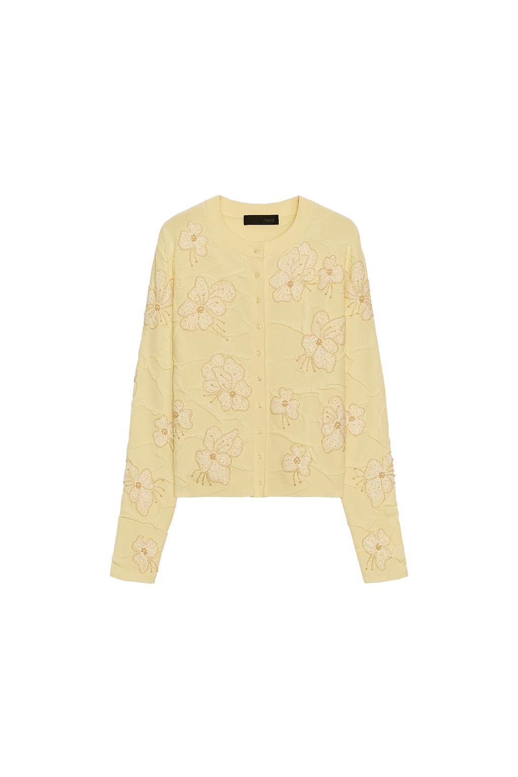 BEADED TEXTURED KNIT JACKET - image 3
