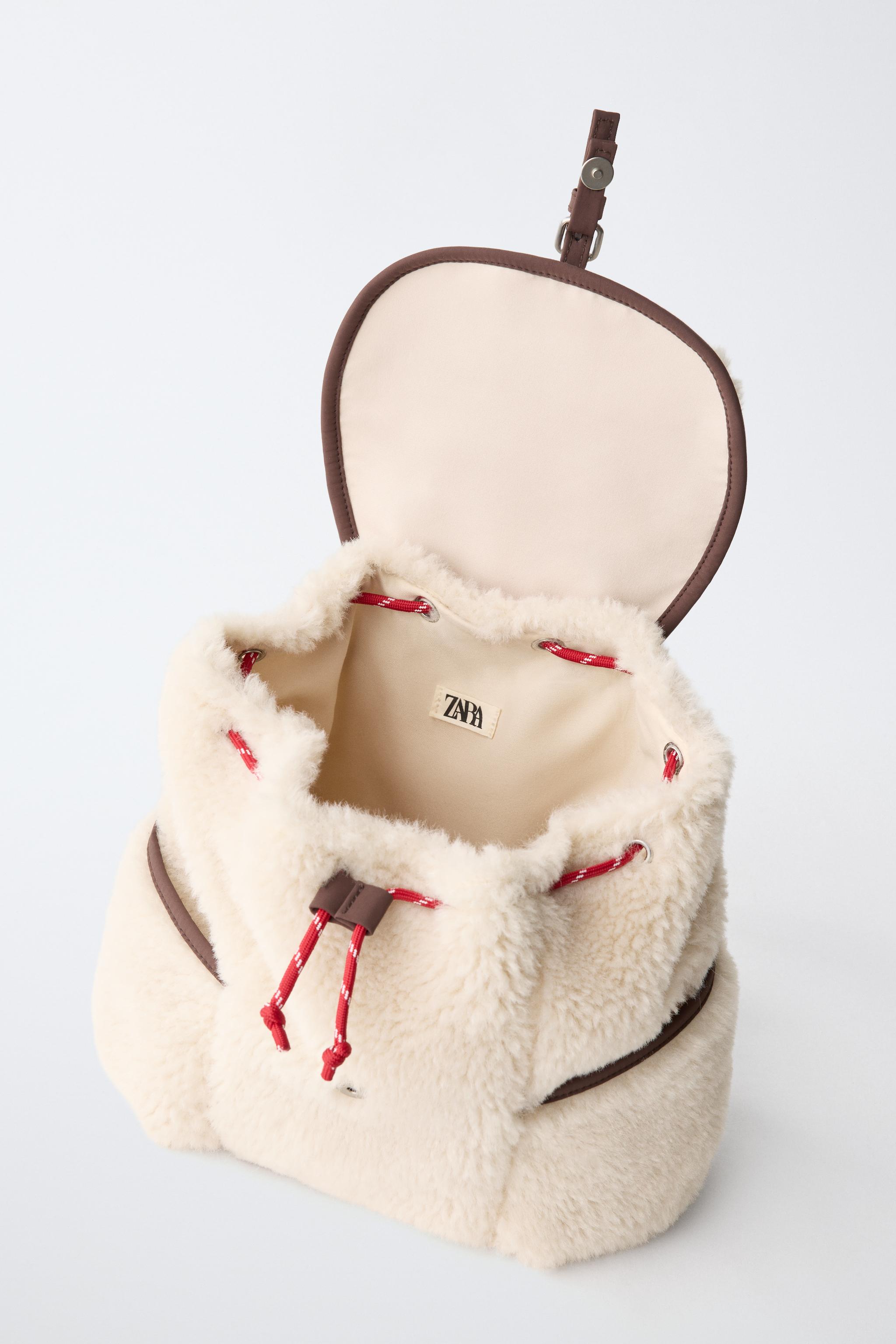FAUX SHEARLING BACKPACK