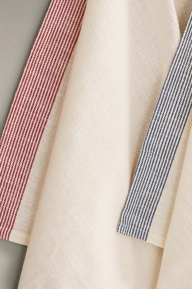 SET OF DYED THREAD TEA TOWELS (SET OF 2) - Blue by Zara - Image 3