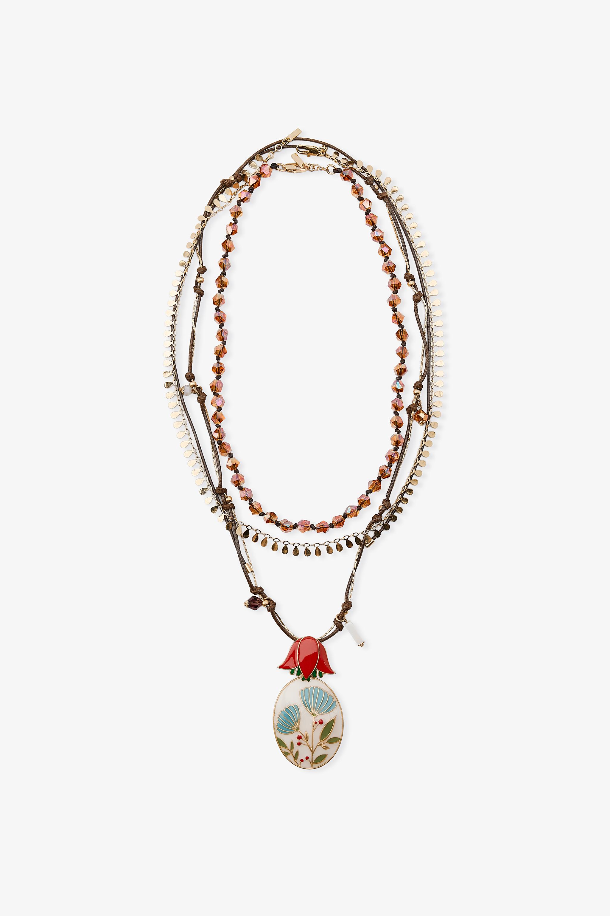 LOT DE 3 COLLIERS FANTAISIE FLEUR