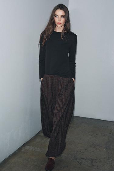 INTERLOCK LONG SLEEVE T-SHIRT - Charcoal by Zara - Image 2