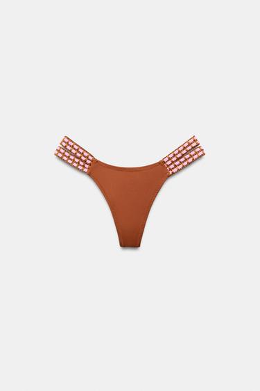 CROCHET BIKINI BOTTOMS - Caramel by Zara