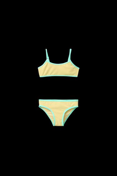 AGES 6-14 / BIKINI WITH CONTRAST PIPING - Yellow by Zara