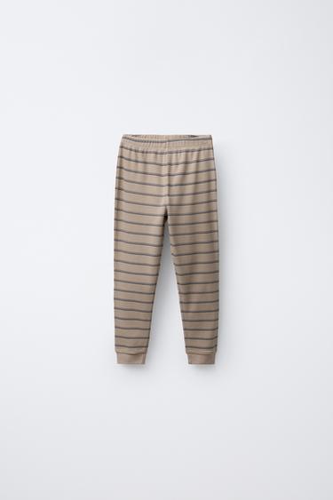 2-6 YEARS/ STRIPED WAFFLE PYJAMAS - camel by Zara - Image 3