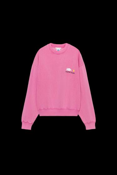 SUDADERA EFECTO LAVADO ESTAMPADO AGUSTINA SHUAN - Rosa de Zara