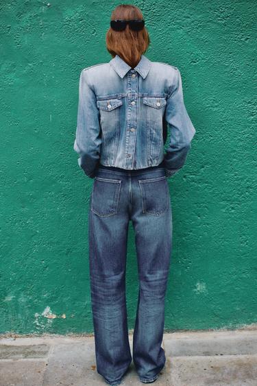 VESTE EN JEAN TRF ÉPAULETTES - Bleu de Zara - Image 4