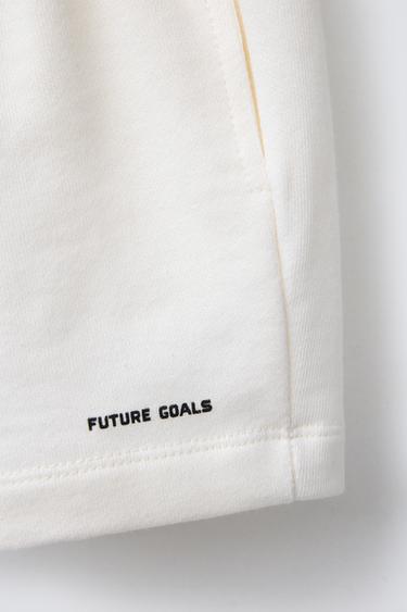 PLUSH JERSEY BERMUDAS WITH SLOGAN - Ecru by Zara - Image 3