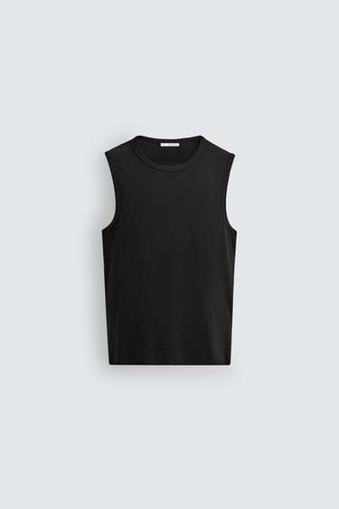 CAMISETA TANK RIB BÁSICA - Negro de Zara