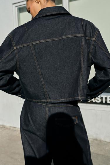 Z1975 CROPPED DENIM SHIRT WITH FLAPS - Blue by Zara - Image 4