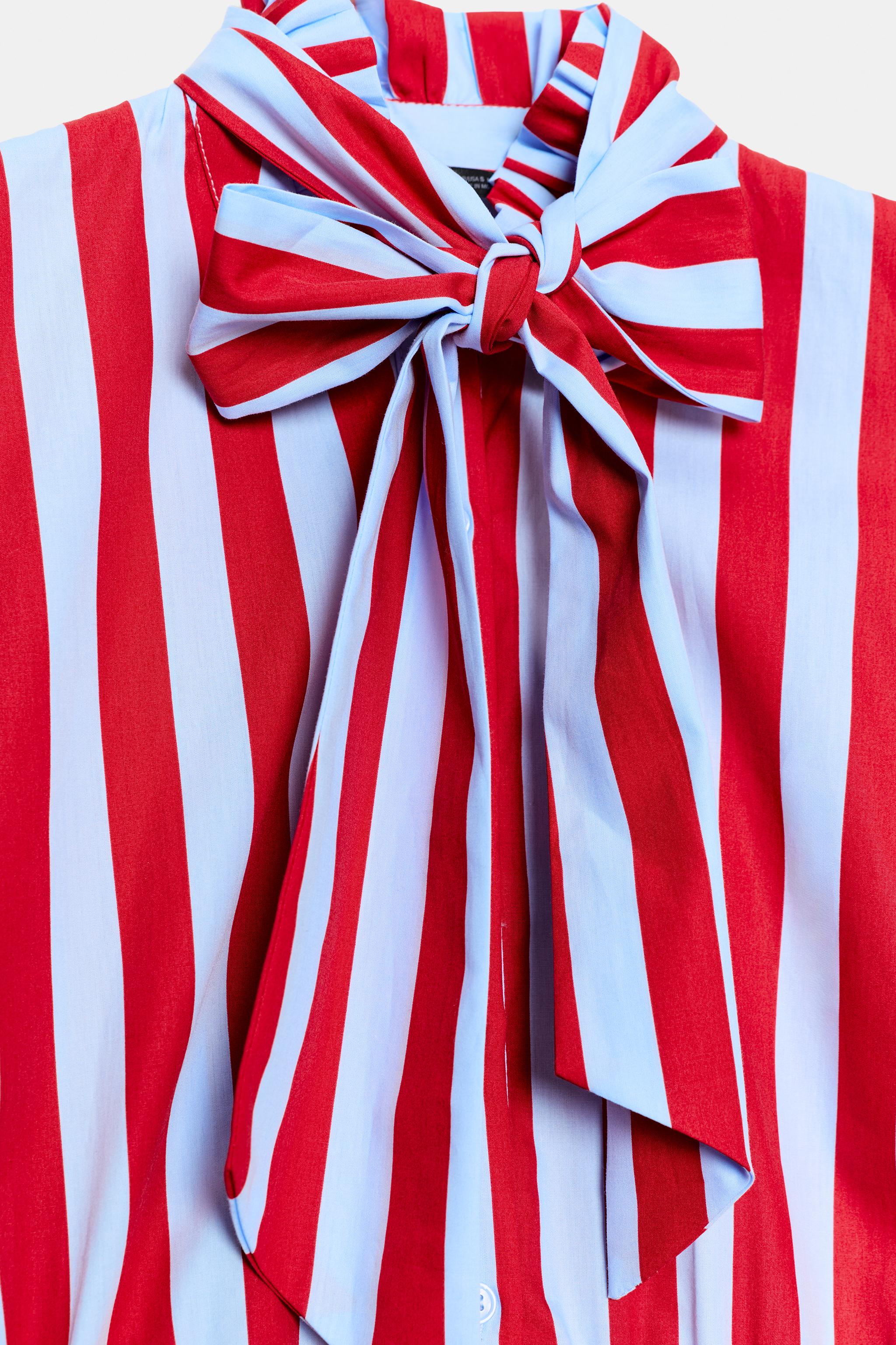 CHEMISE RAYÉE À NŒUD