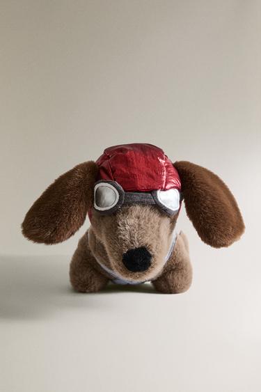 CHILDREN'S AVIATOR DACHSHUND SOFT TOY - Multicoloured by Zara