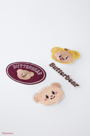 FOUR-PACK OF BUTTERBEAR © PATCHES - Burgundy by Zara - Image 1