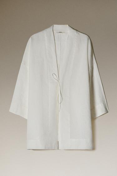 KIMONO LIN - Blanc cassé de Zara - Image 5