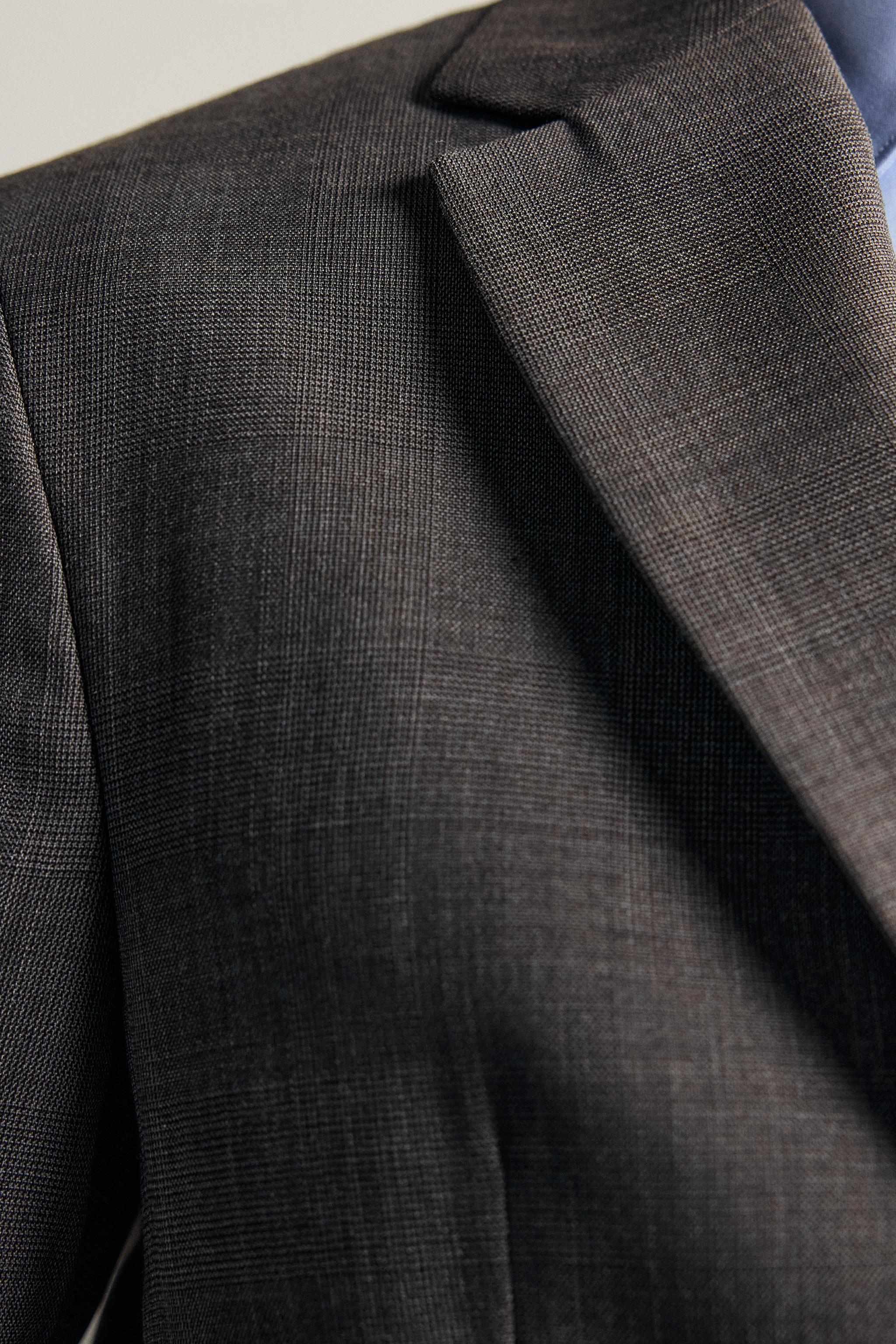 Zara YÜNLÜ KARELİ TAKIM BLAZER görsel 7