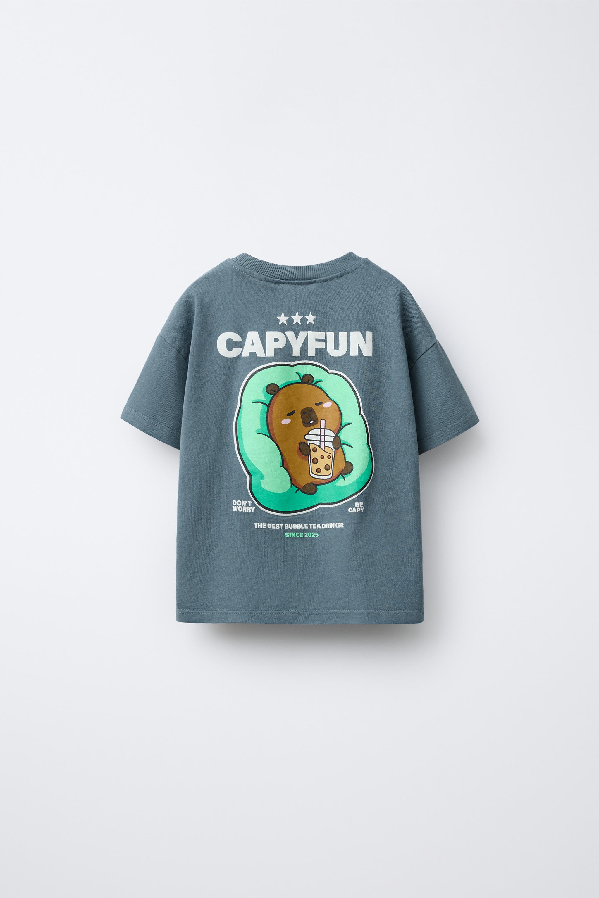GARMENT DYE CAPYBARA CAPYFUN © T-SHIRT - Blue | ZARA United States