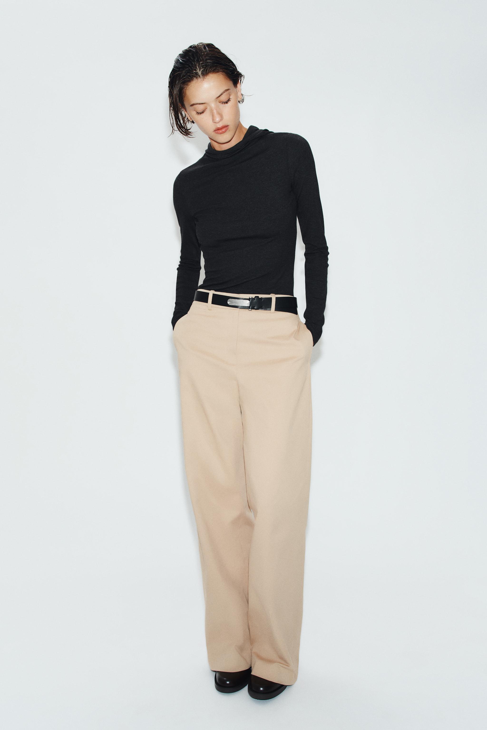 Zara KAPÜŞONLU SLIM FIT T-SHIRT
