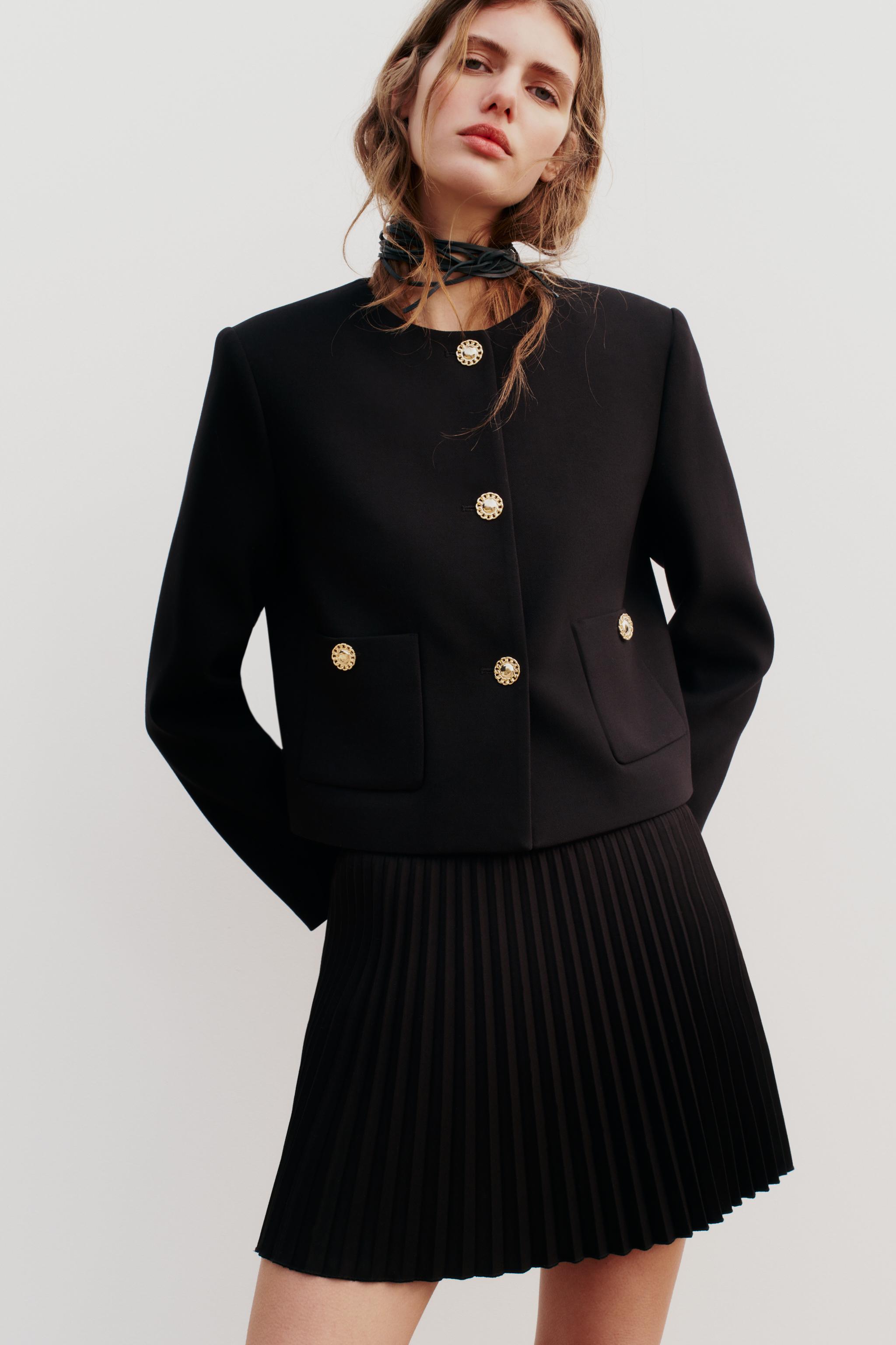 Manteau noir discount bouton doré zara