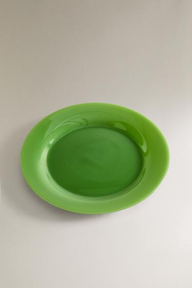 GLASS DESSERT PLATE - Green by Zara - Image 1