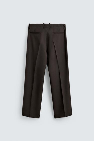100% WOOL FLARE FIT TROUSERS - Chocolate by Zara - Image 6
