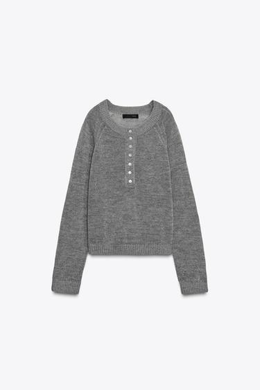 PULL BAKER EN MAILLE - Gris chiné de Zara - Image 3