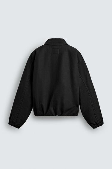 WAXED FINISH DENIM JACKET - Black by Zara - Image 7