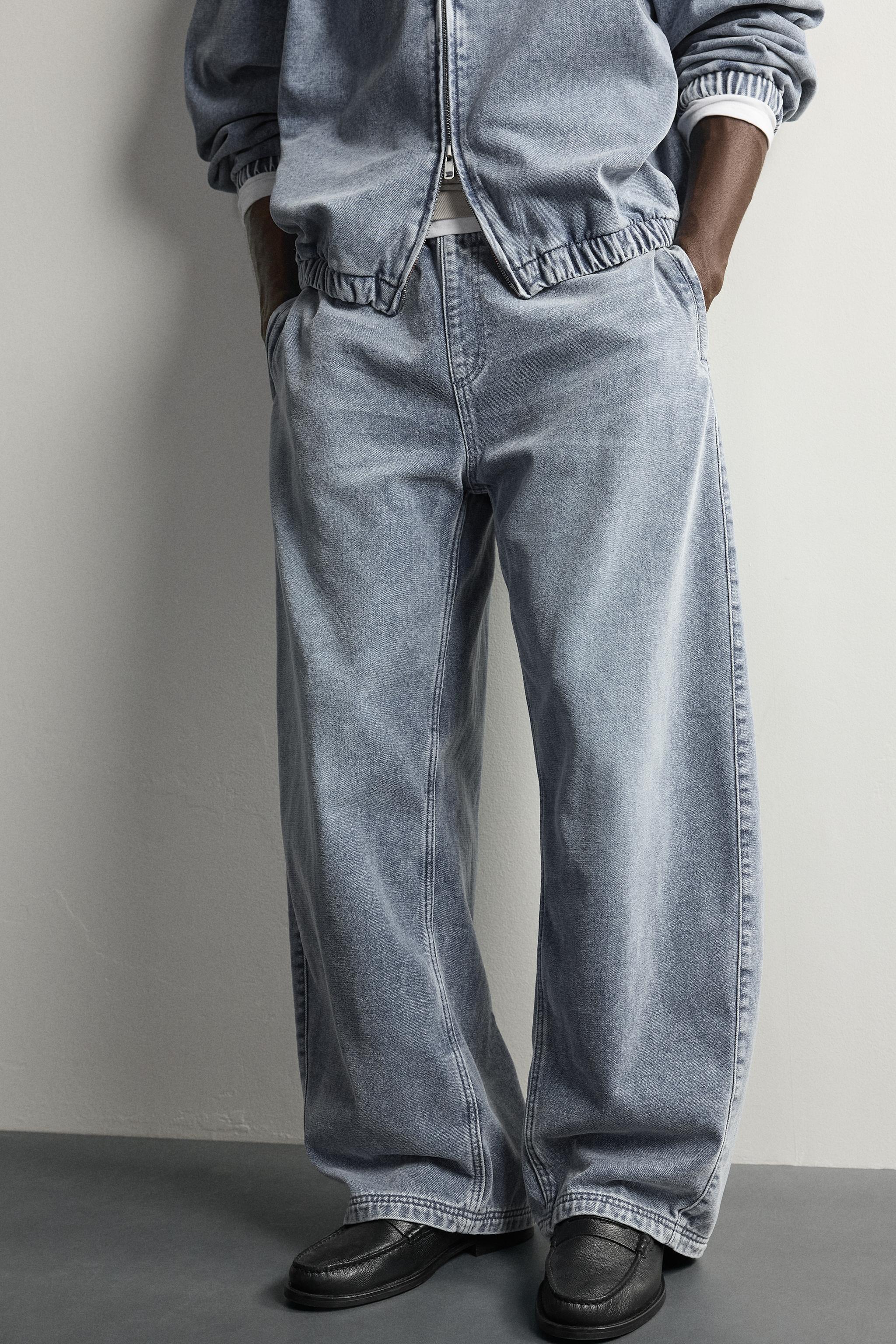 FLEECE DENIM BALLOON FIT PANTS - thumbnail 5